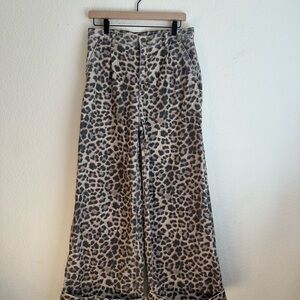 Pilcro Animal Print Wide-Leg Jeans